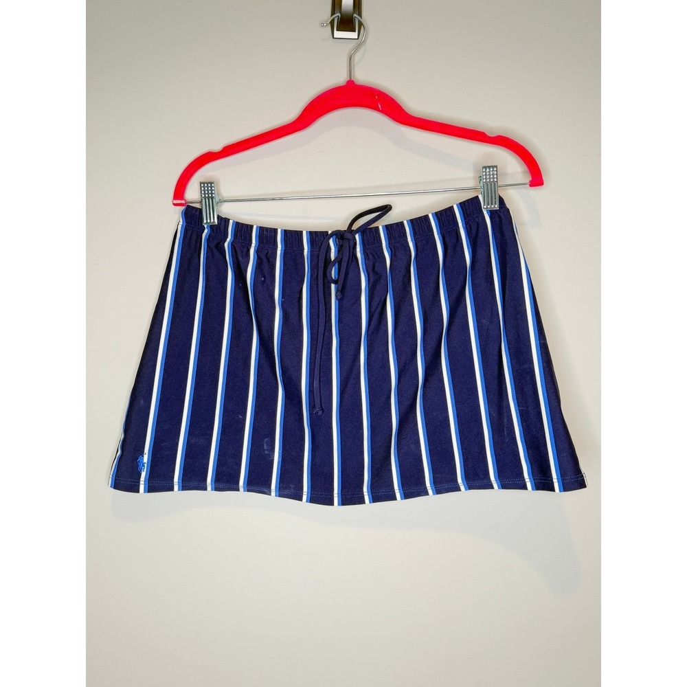 Ralph Lauren Sport Navy Striped One-Piece Swimsuit & Swim Skirt Cover-Up Set - Picture 8 of 9